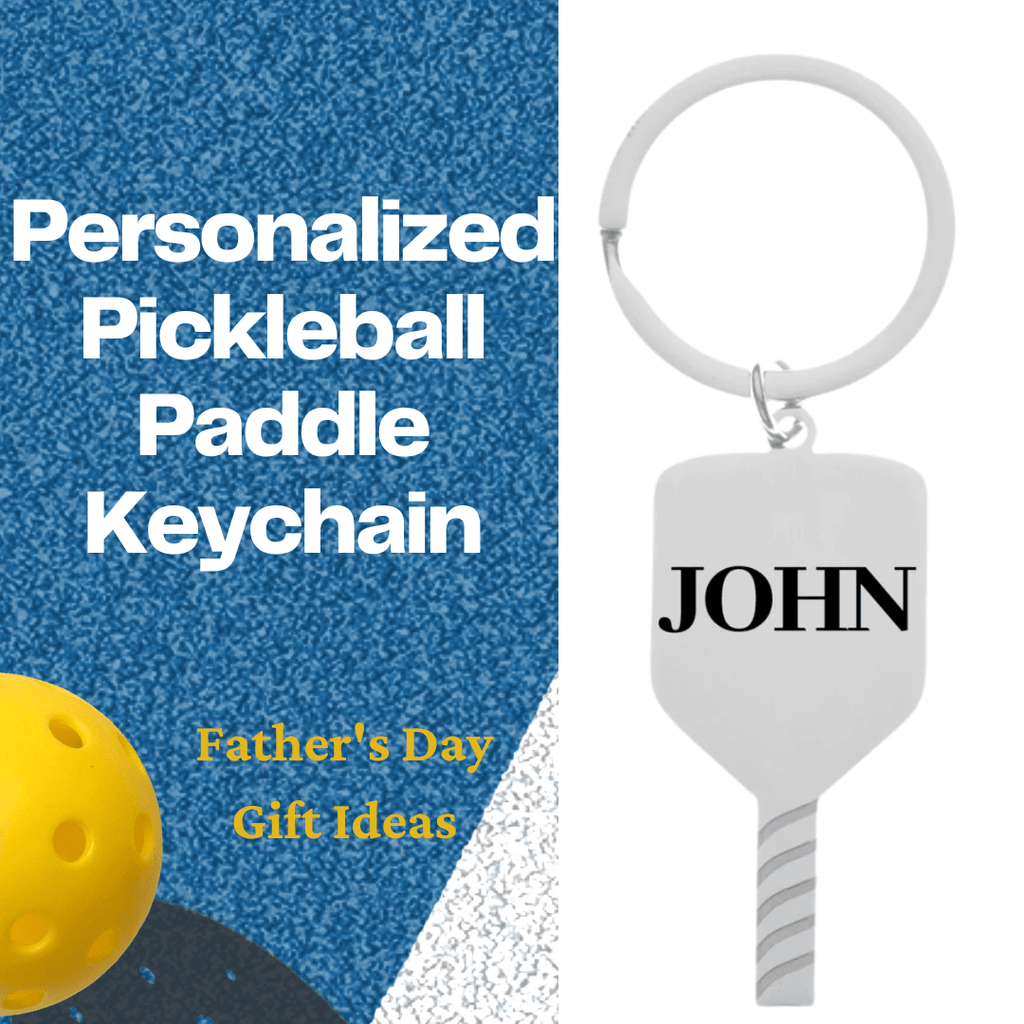 Personalized pickleball paddle keychain