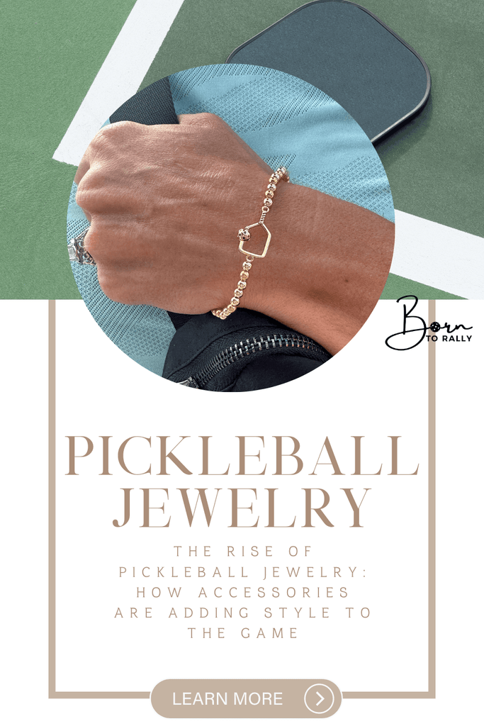 Gold pickleball beaded bracelet