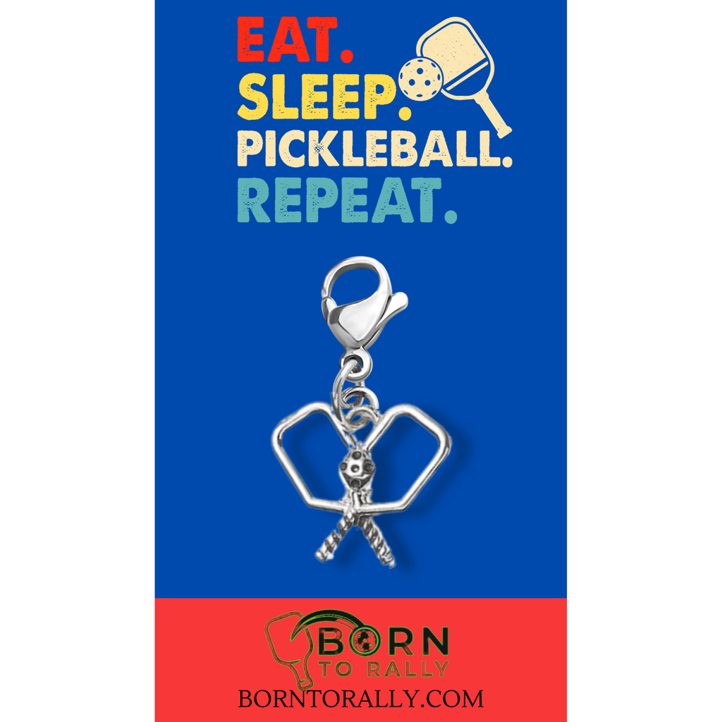 Eat Sleep Pickleball Repeat Paddle Clip On Charms