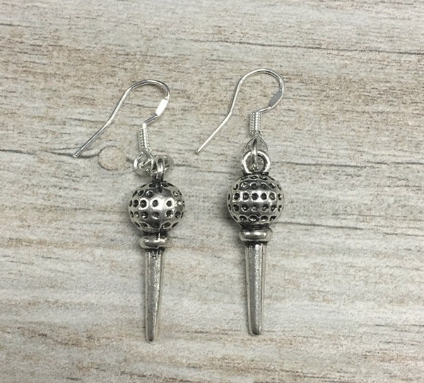 Golf Tee Charm Earrings