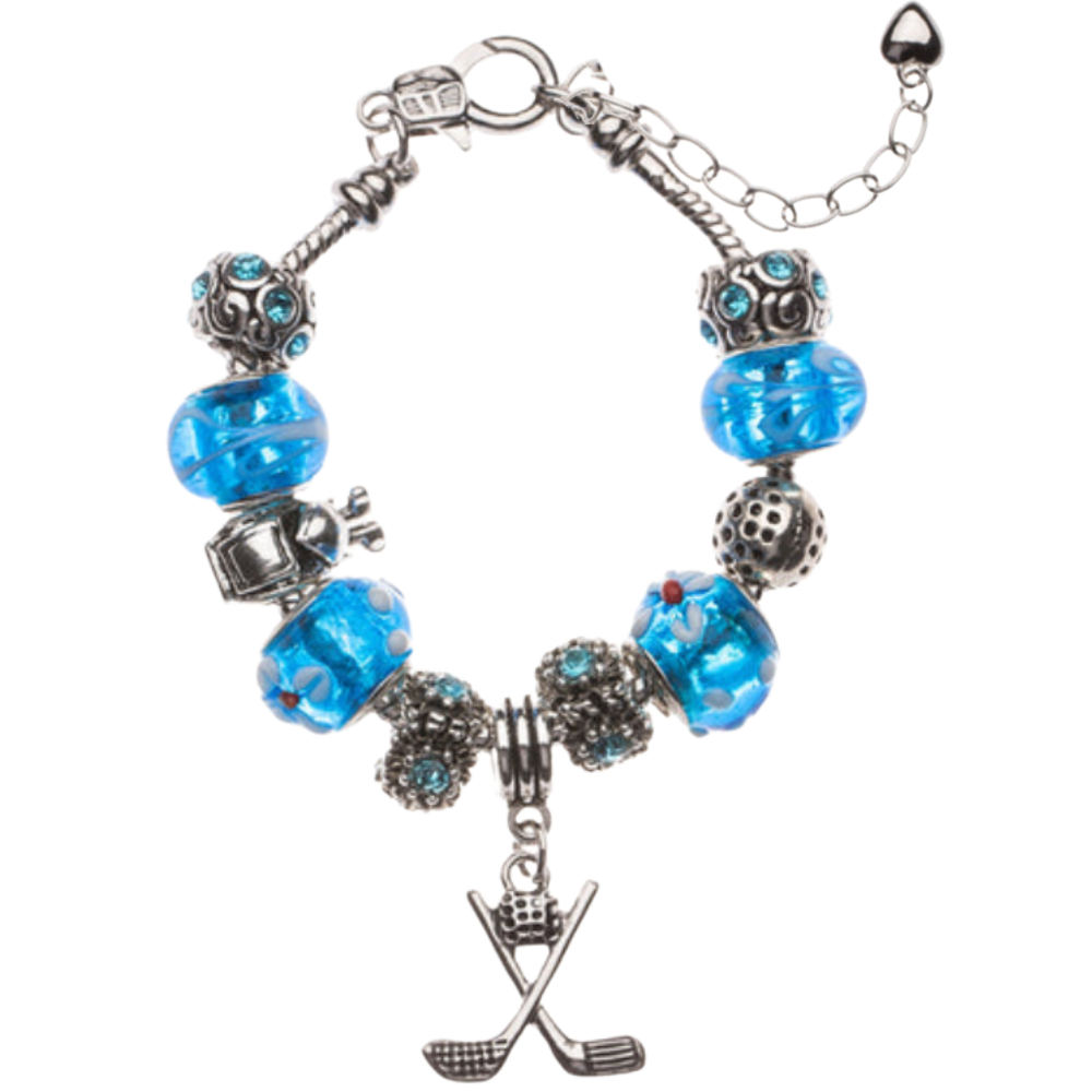 Golf European Beaded Charm Bracelet