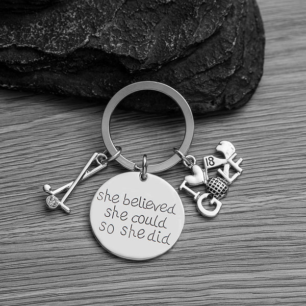 Golf Keychain - She Believed She Could So She Did