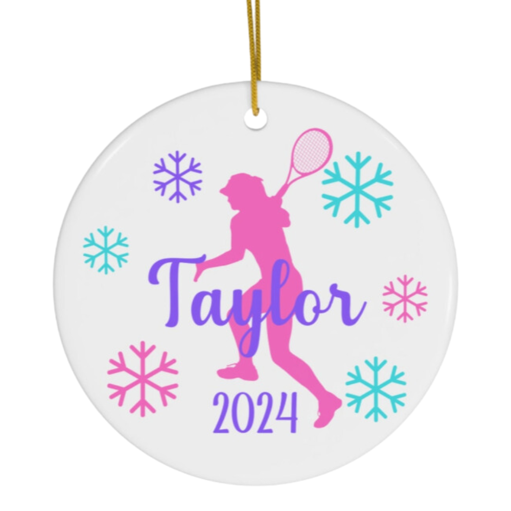 Personalized Tennis Snowflake Ornament