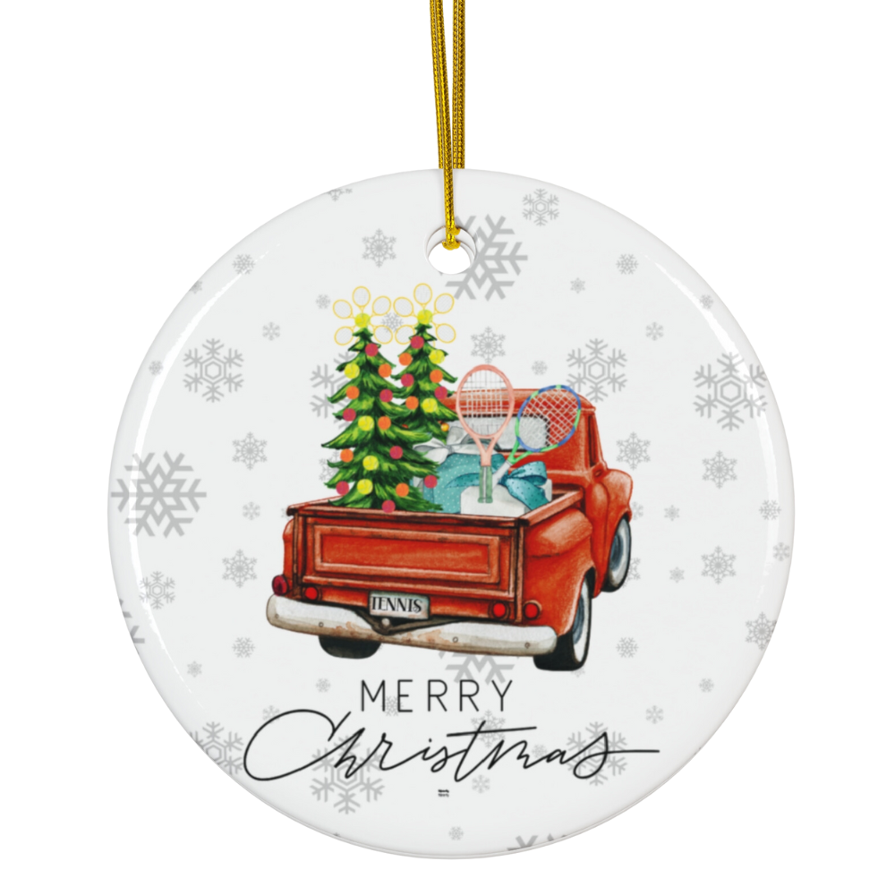 Tennis Ornament - Christmas Truck