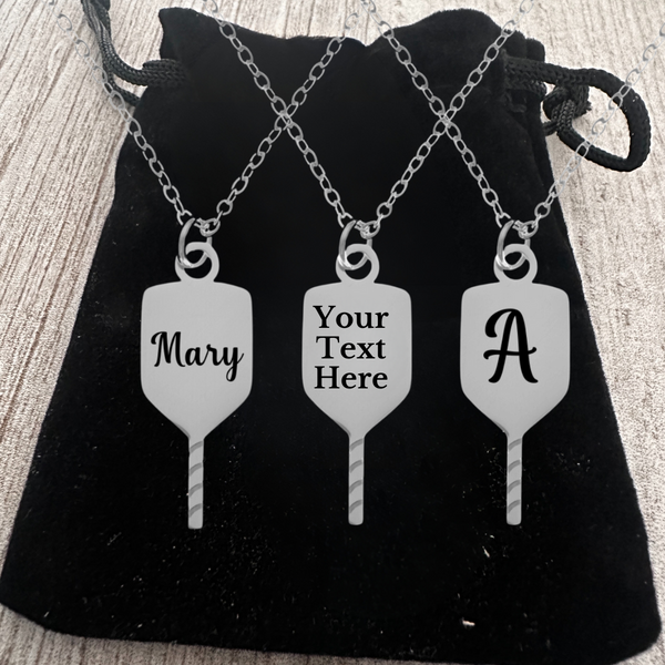 Personalized Pickleball Paddle Necklace