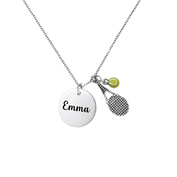 Personalized Tennis Racket Necklace