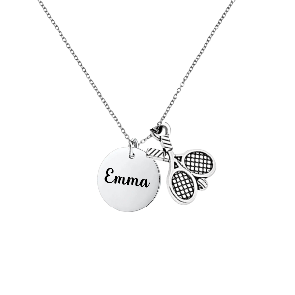 Personalized Tennis Racket Necklace