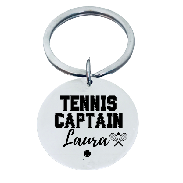 Personalized Tennis Captain Keychain