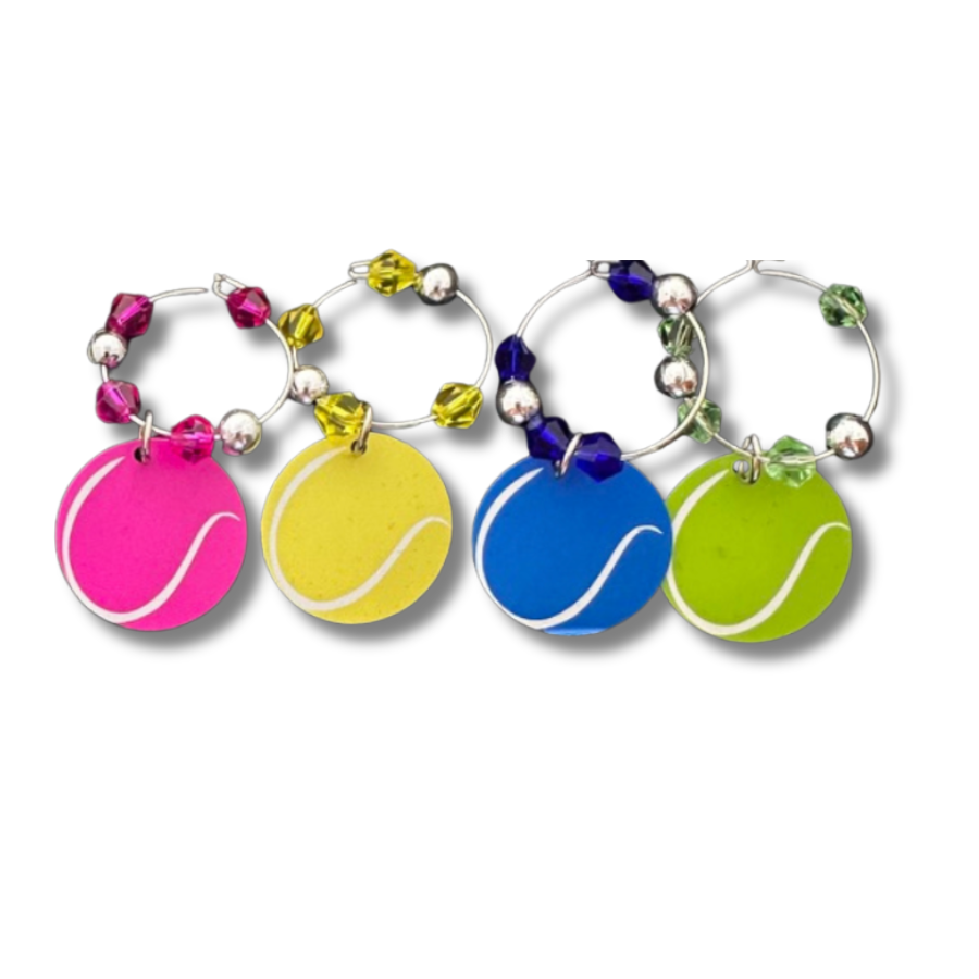 Tennis Ball Wine Charms