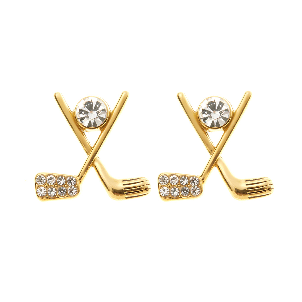 Golf CZ Stud Earrings- Pick Color