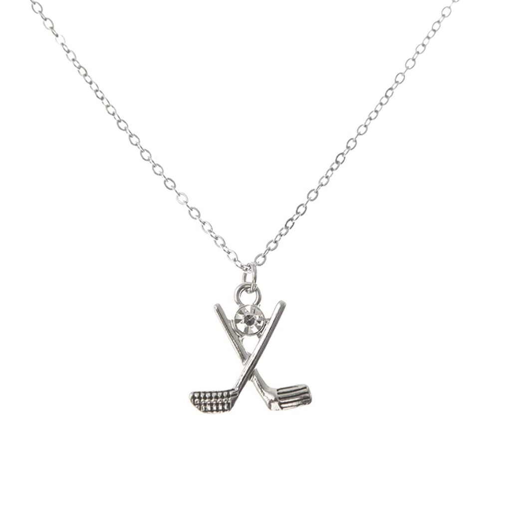 Golf Club Rhinestone Charm Necklace