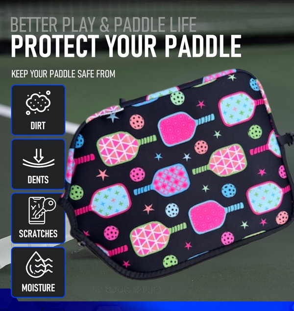 Pickleball Paddle Cover- Black