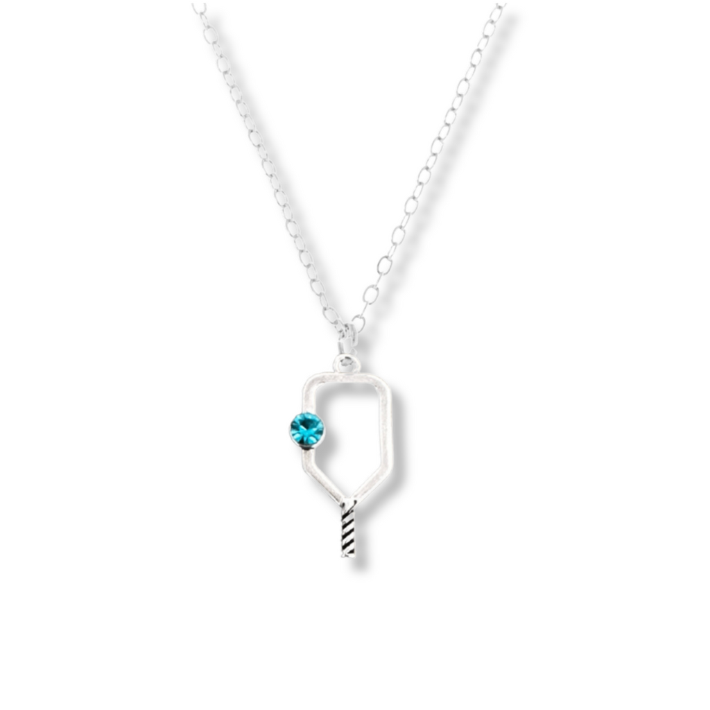 Pickleball Birthstone Charm Necklace