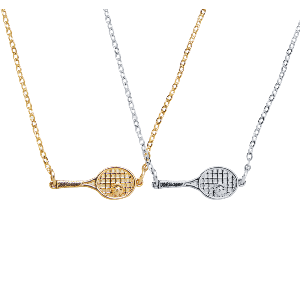 Tennis Racket Necklace Gold Made in the USA Born to Rally