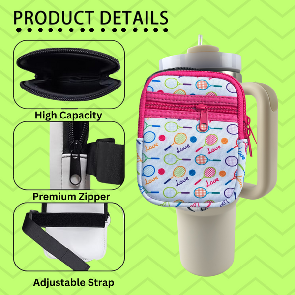 Tennis Water Bottle Pouch -Pink