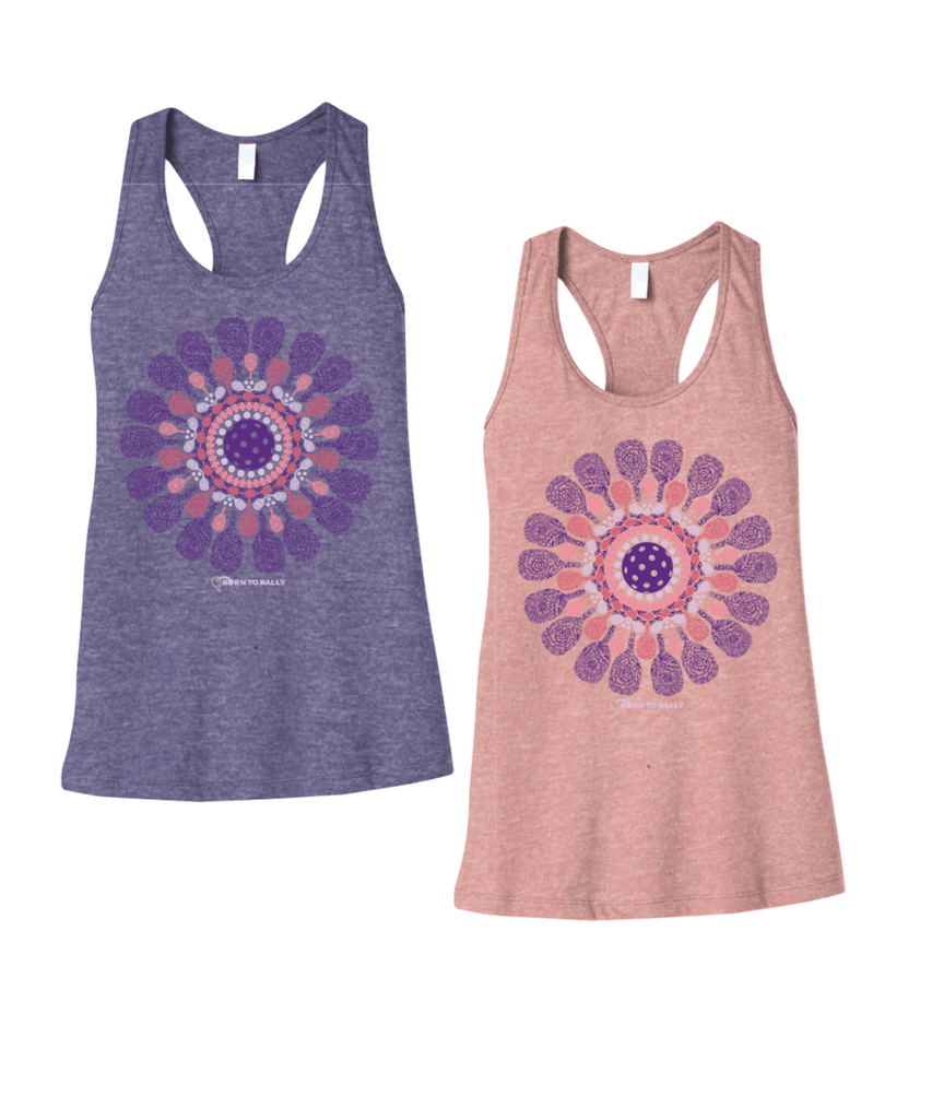 Womens Pickleball Flower Tank Top